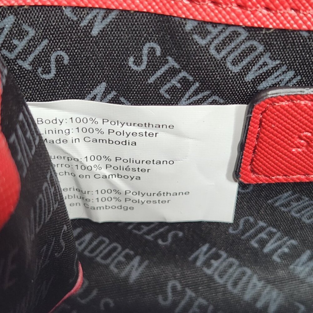 Steve Madden Crimson Bkarlee Purse Crossbody Red - Picture 10 of 11
